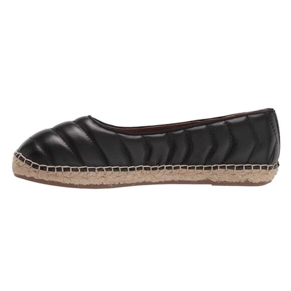 Franco Sarto Women Kiya Quilted Leather Espadrille Ballet Flats Black Size 5 1/2 - Picture 2 of 6